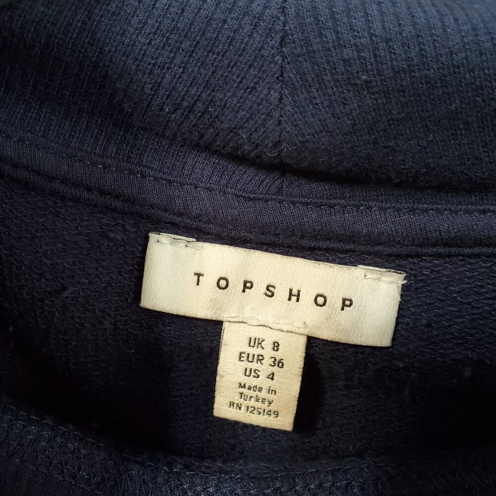 Topshop Womens Navy Blue Funnel Neck Sweater Size 4 US - Picture 2 of 5